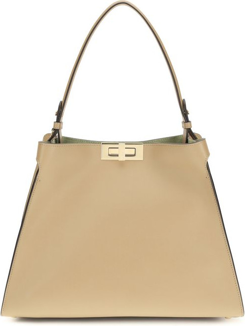 Shoulder Bag Beige Calf Leather Bos Taurus