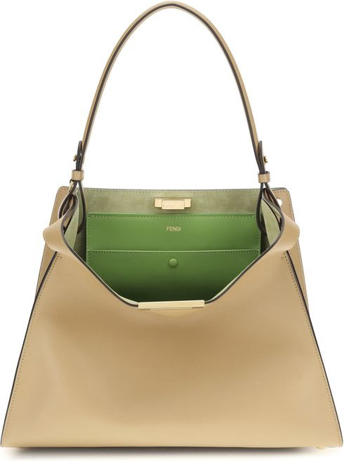 Shoulder Bag Beige Calf Leather Bos Taurus