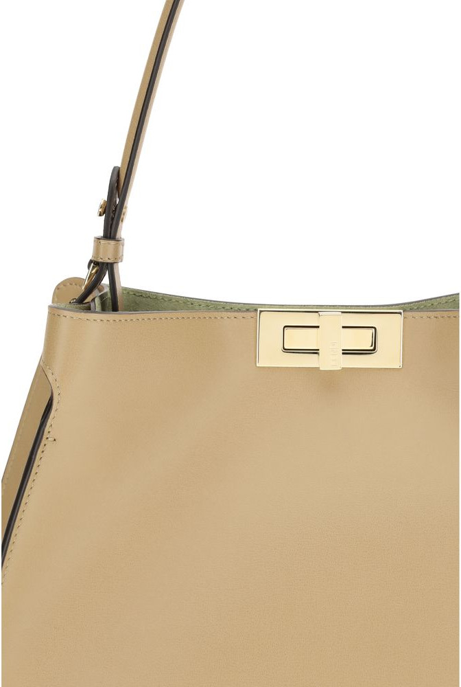 Shoulder Bag Beige Calf Leather Bos Taurus