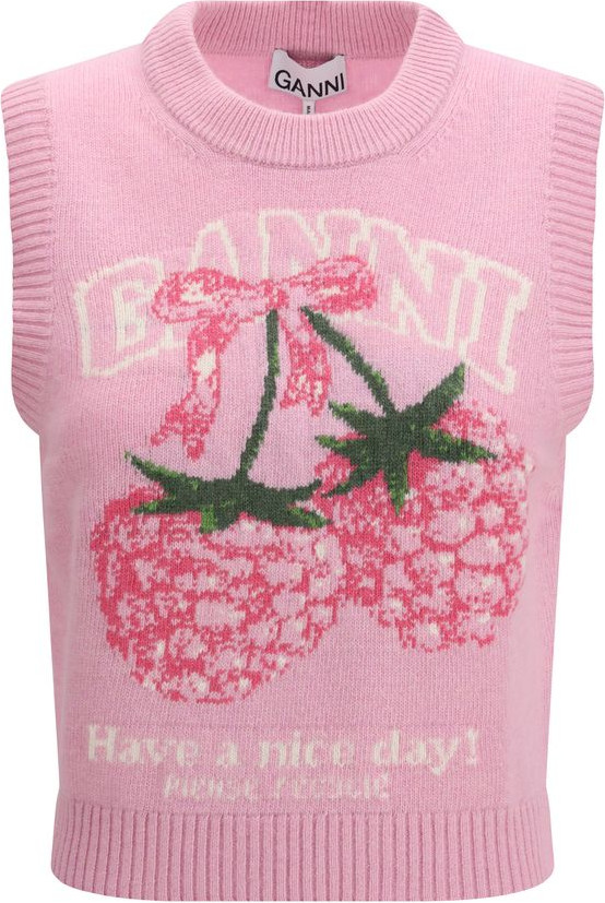 Жилет GANNI Raspberry graphic Vest