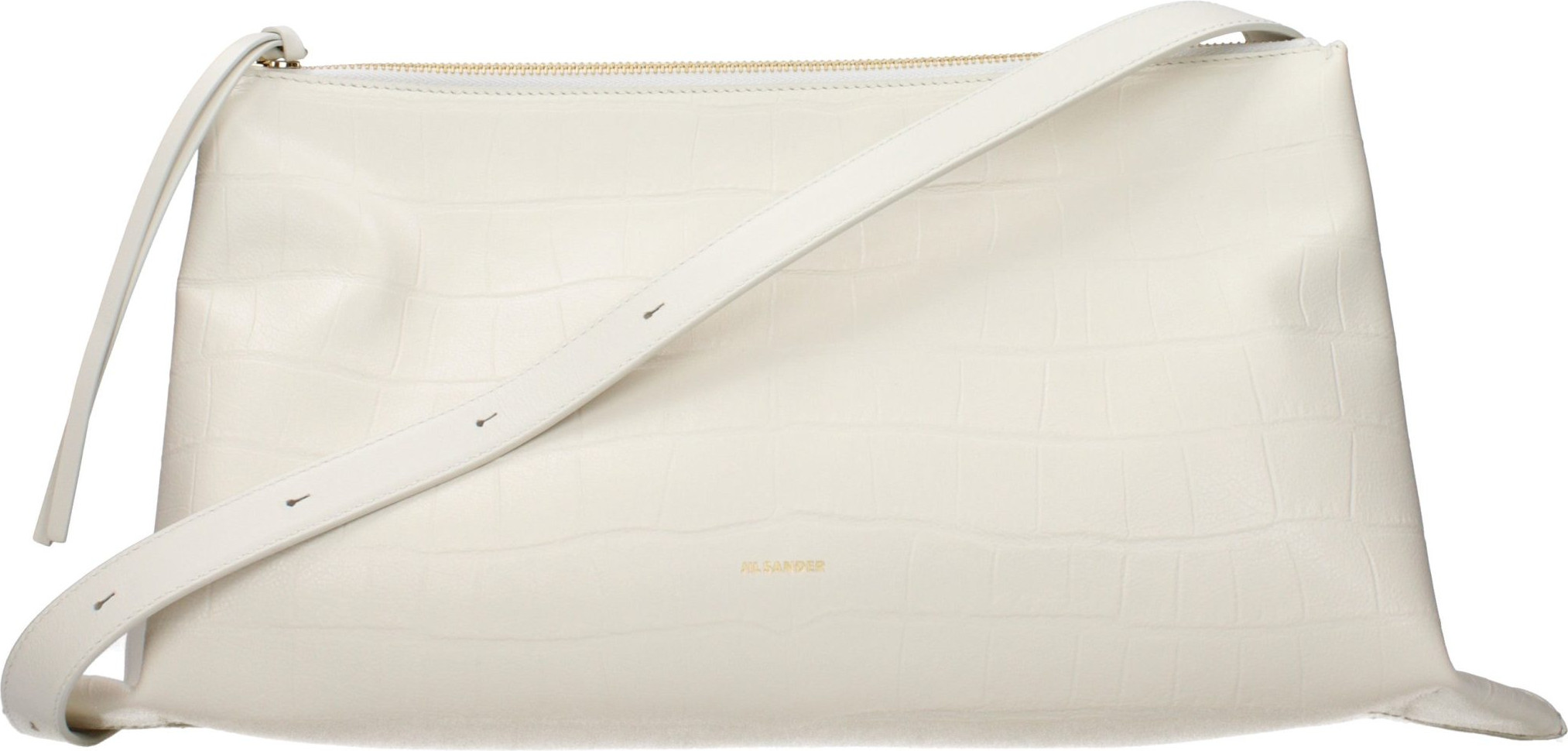 Кросс-боди сумка Jil Sander Белая кожаная