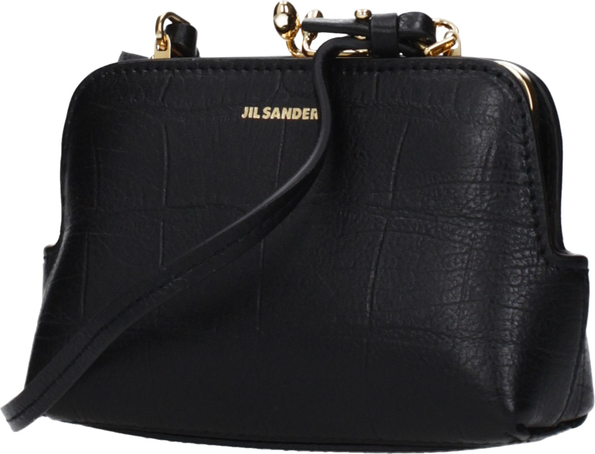 Сумка кросс-боди Jil Sander Черная кожаная