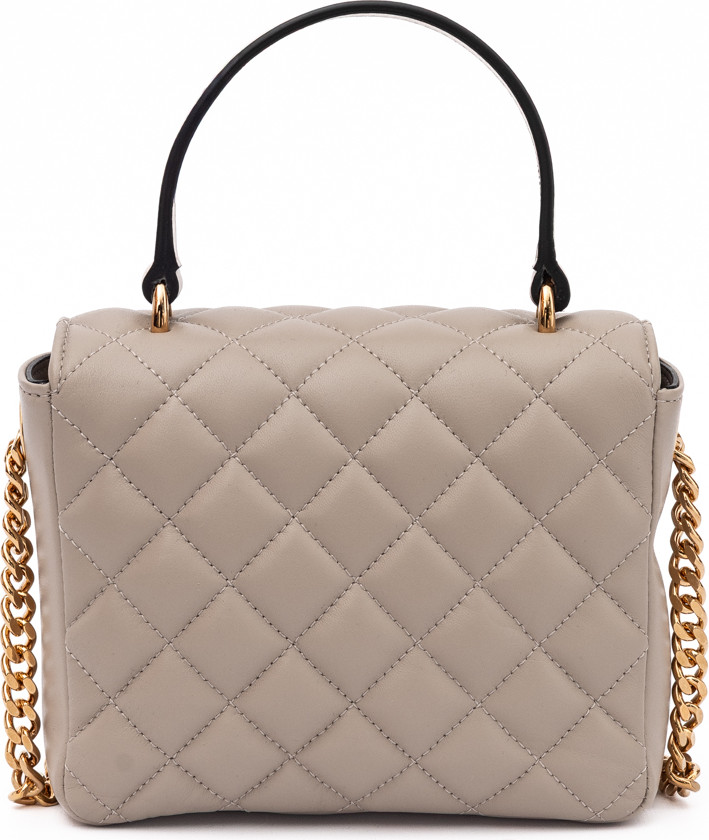 Handbag Versace Taupe Quilted Leather