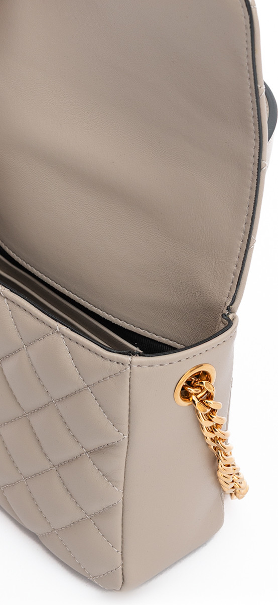 Handbag Versace Taupe Quilted Leather
