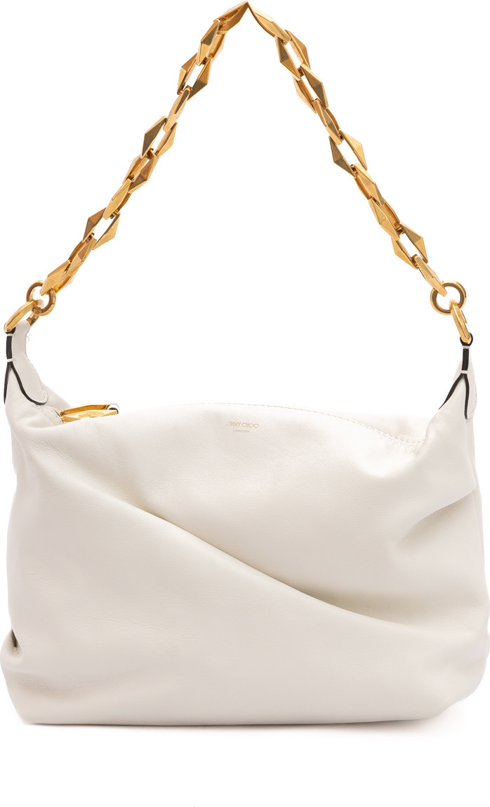 Сумка на плечо Jimmy Choo White Diamond Hobo из кожи