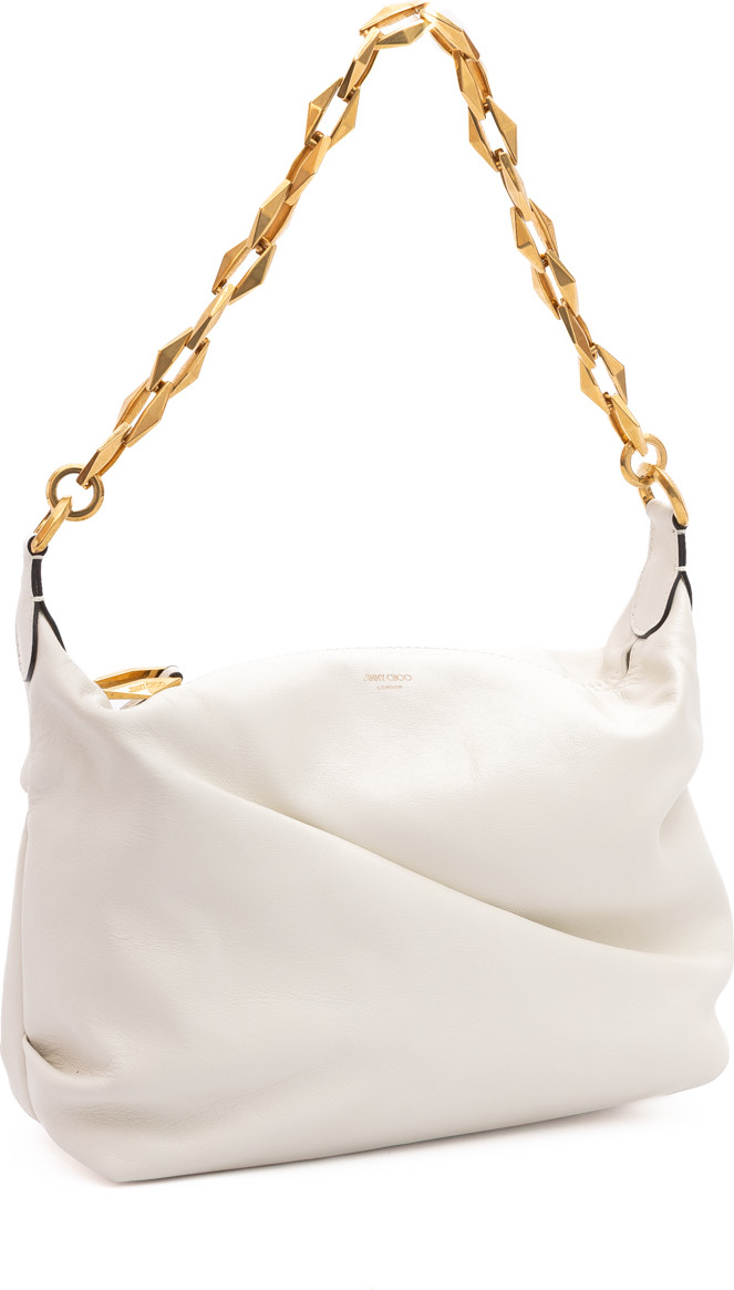 Сумка на плечо Jimmy Choo White Diamond Hobo из кожи