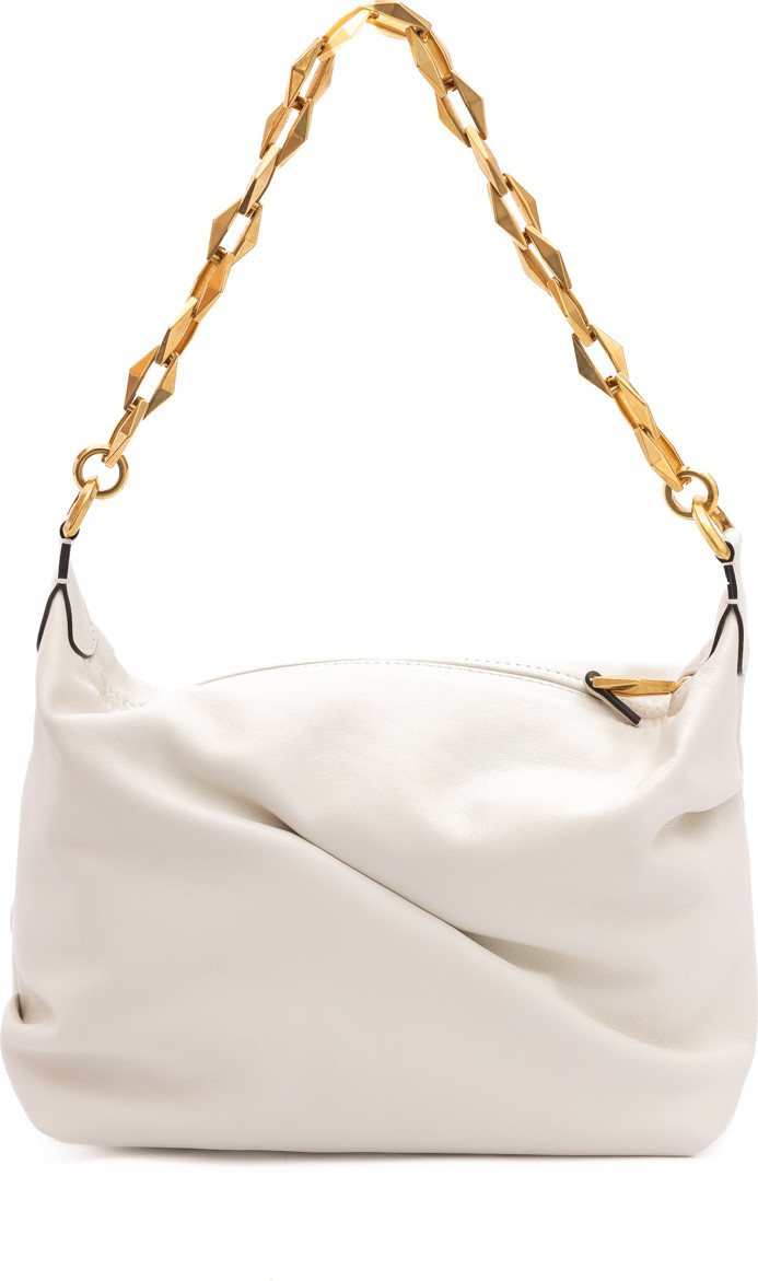Сумка на плечо Jimmy Choo White Diamond Hobo из кожи
