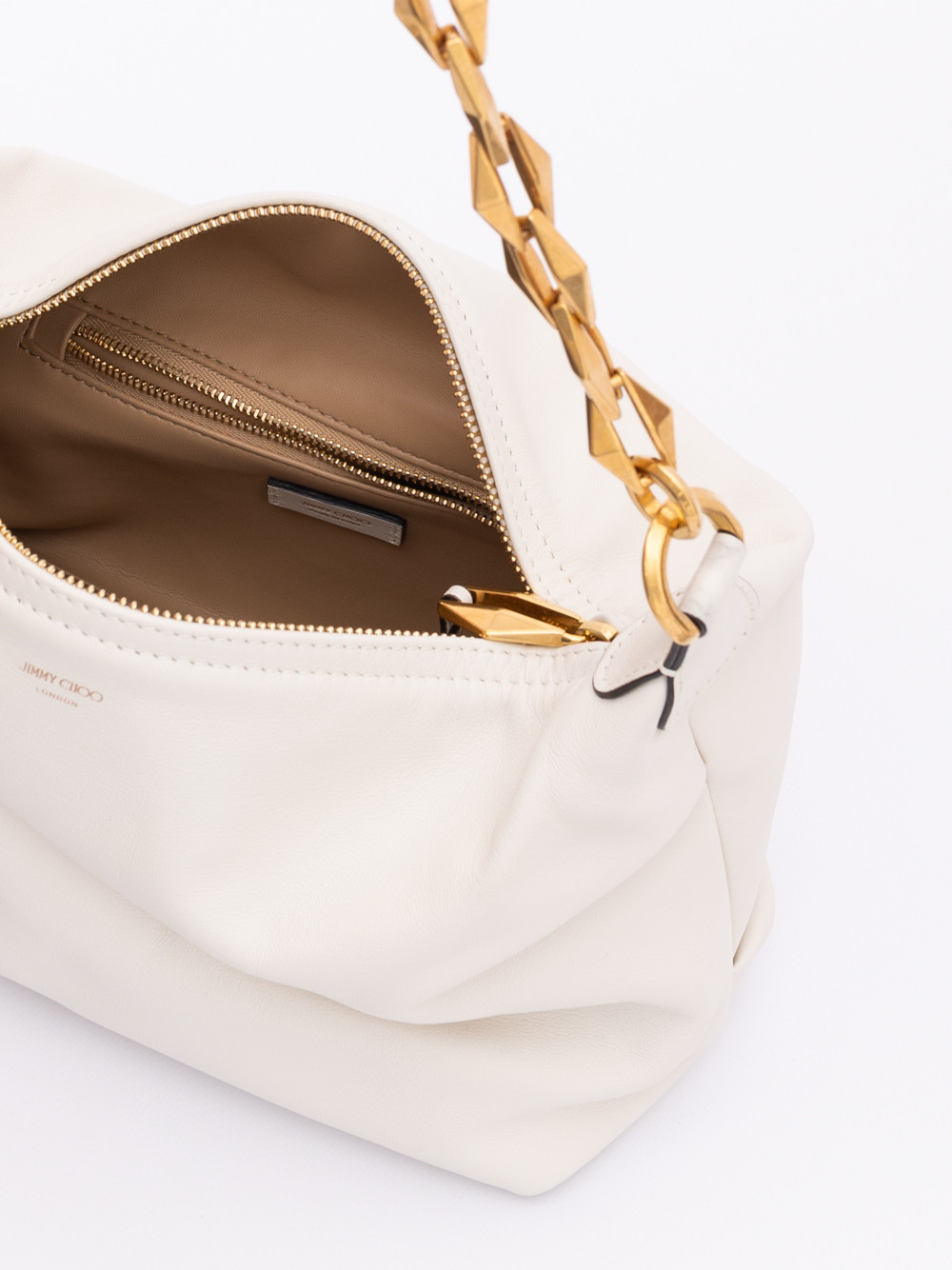 Сумка на плечо Jimmy Choo White Diamond Hobo из кожи