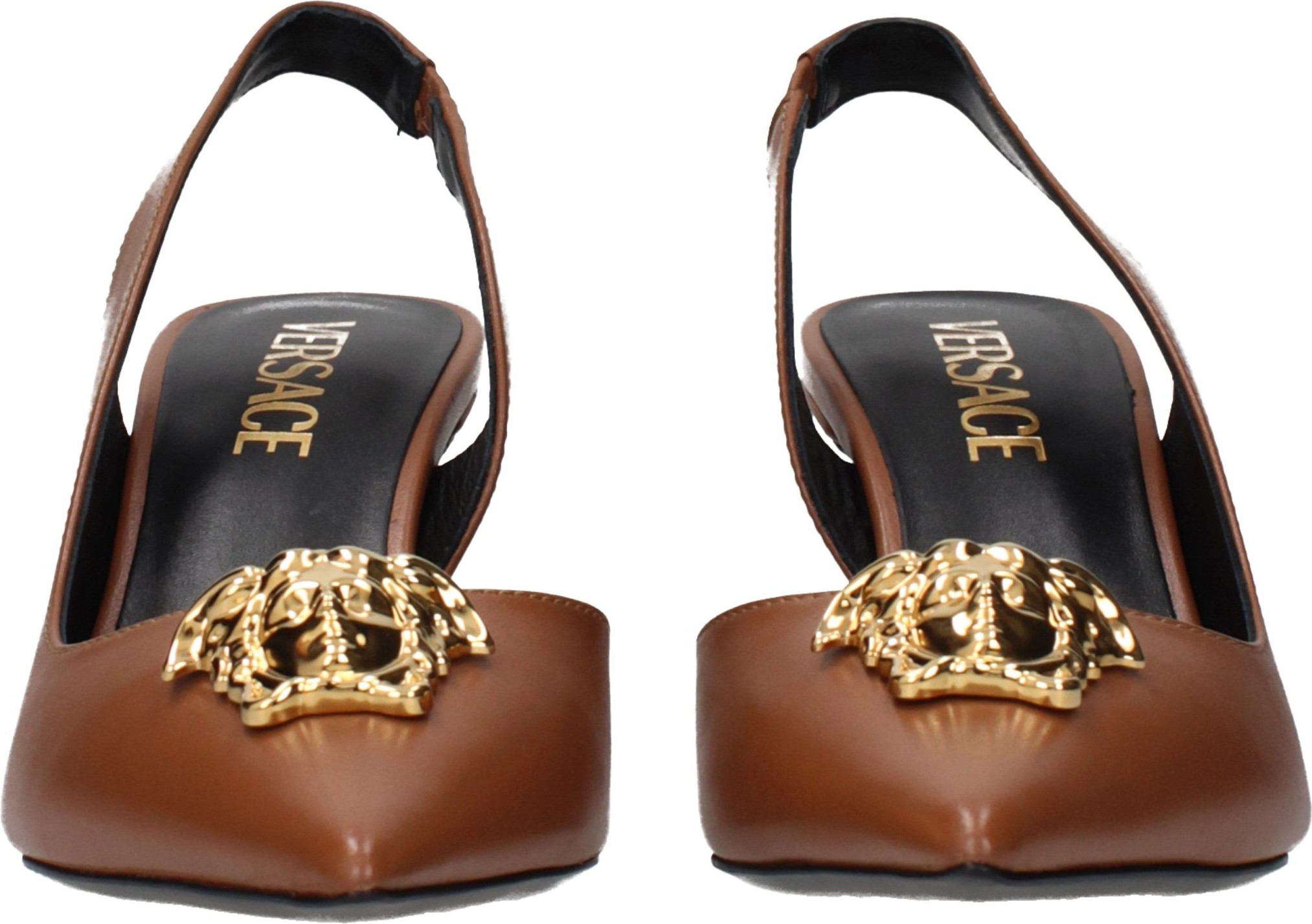 Туфли-лодочки Versace на высоком каблуке из натуральной кожи