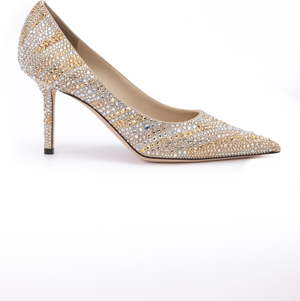 Туфли Jimmy Choo Gold Mix Crystal Love 85