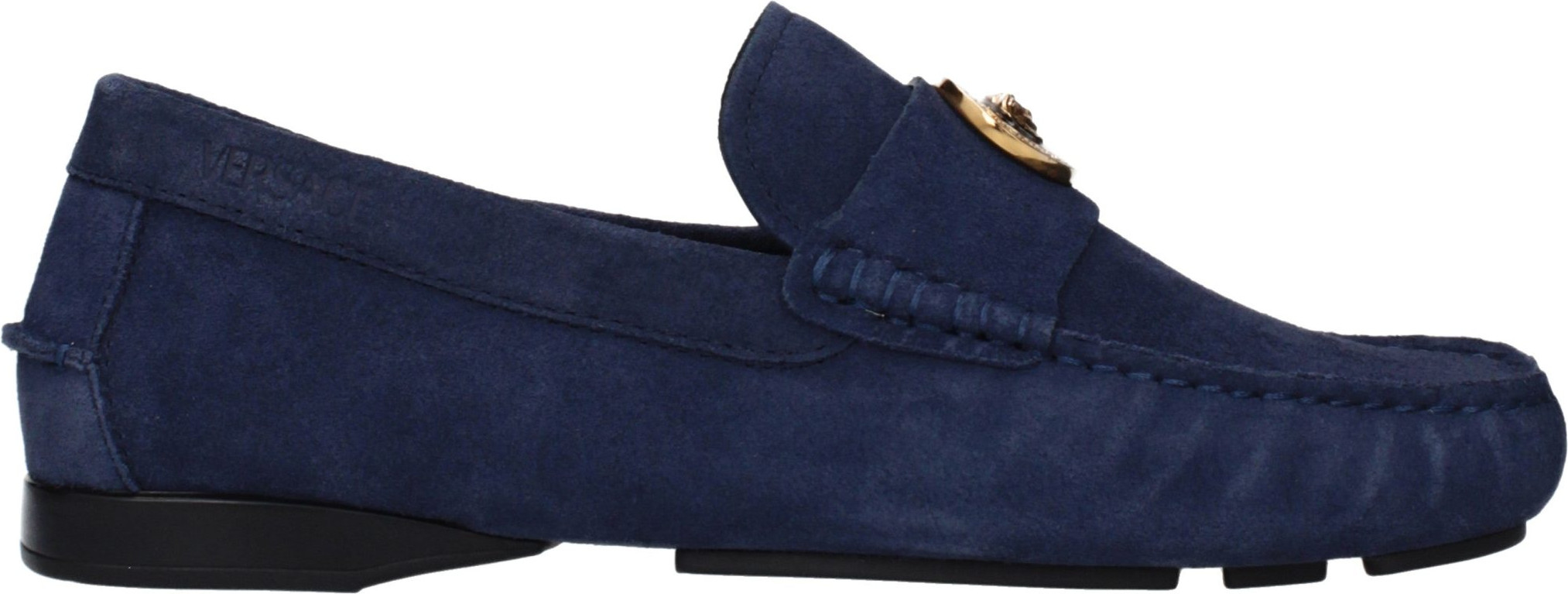 Mocassini Versace Blue Leather Slip-On