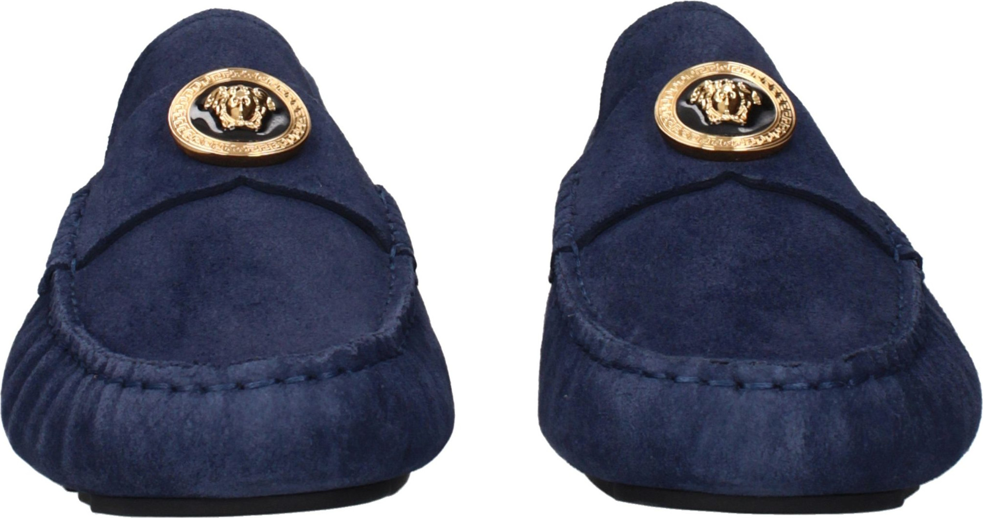 Mocassini Versace Blue Leather Slip-On