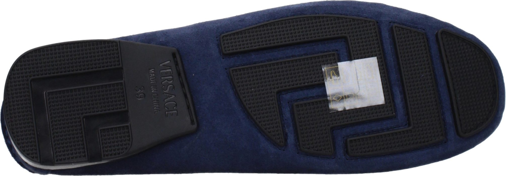 Mocassini Versace Blue Leather Slip-On