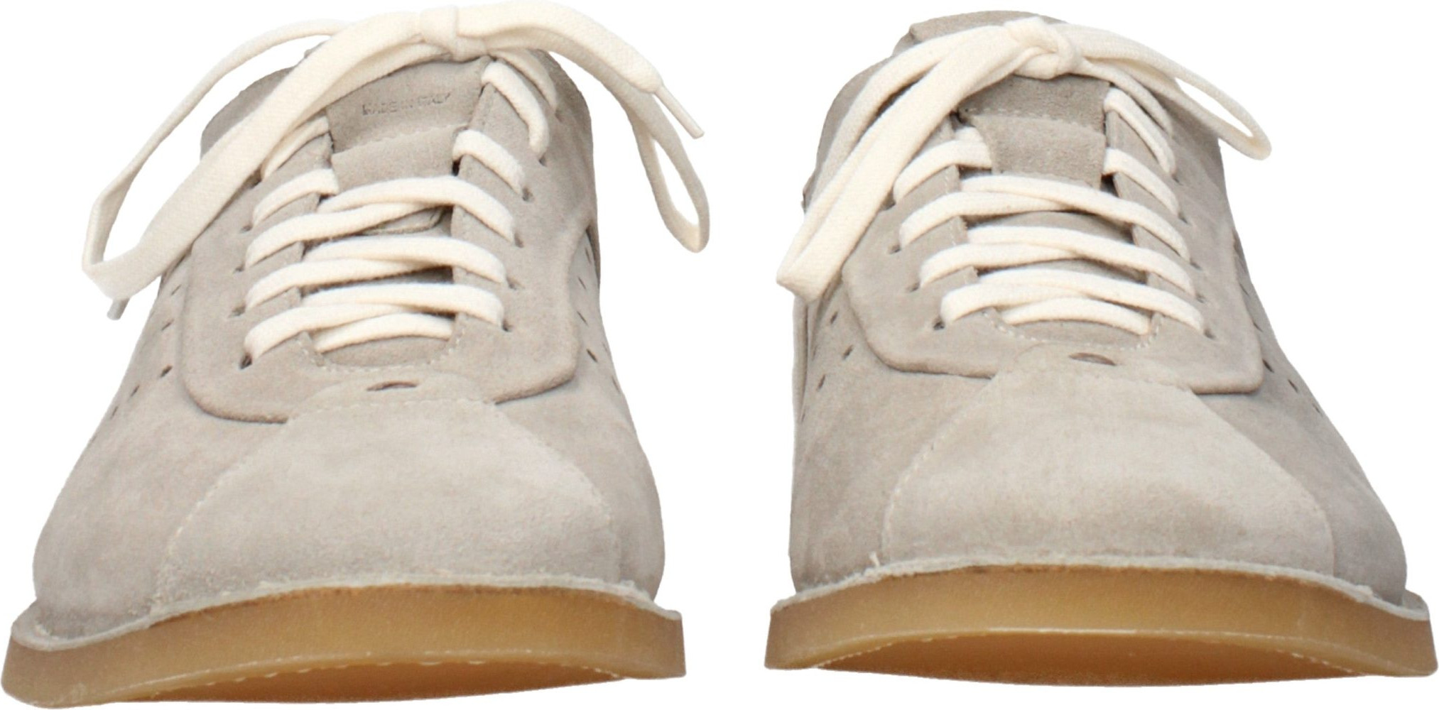 Gray Leather Low Top Sneakers