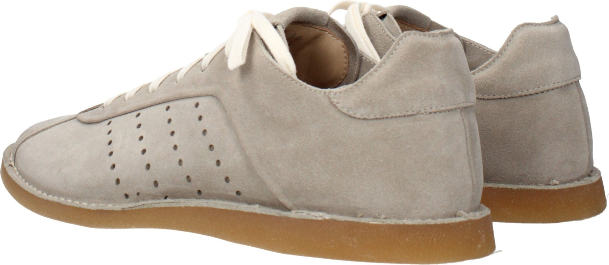 Gray Leather Low Top Sneakers