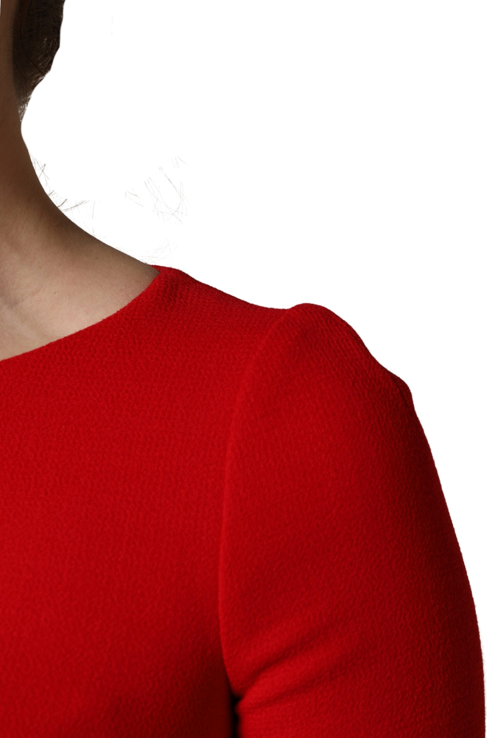 Dress Dolce & Gabbana Red Heart Embellished Wool Mini