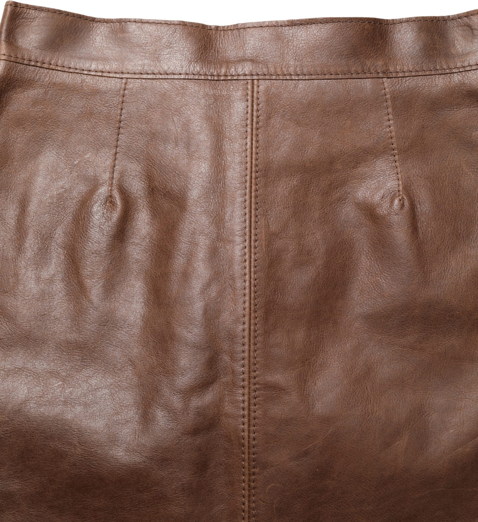 Mini Skirt Brown Leather High Waist Bodycon