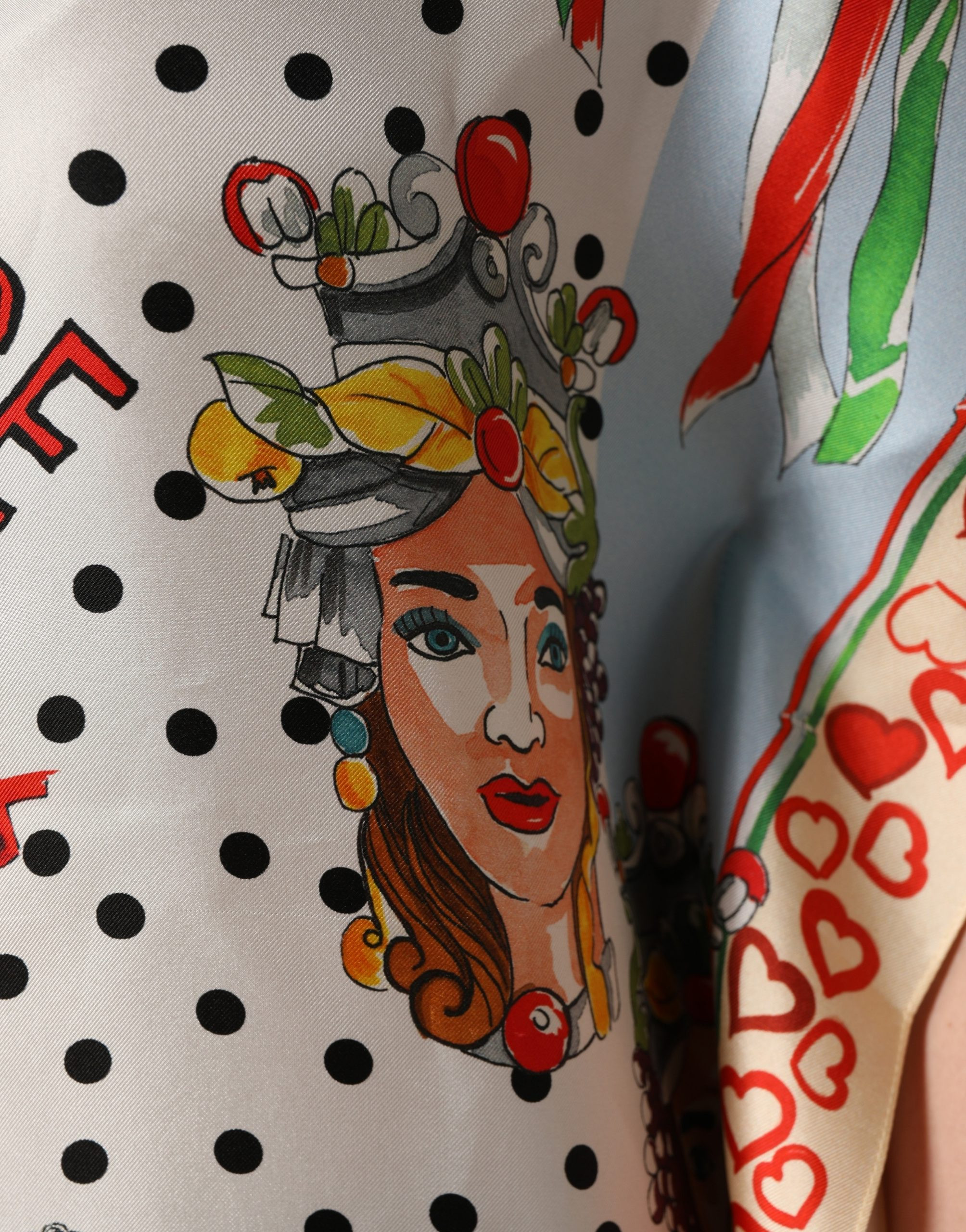 Kurzarm-Rundhals-Oberteil Dolce & Gabbana Multicolor Italy Scenes Graphic Seiden-Oberteil