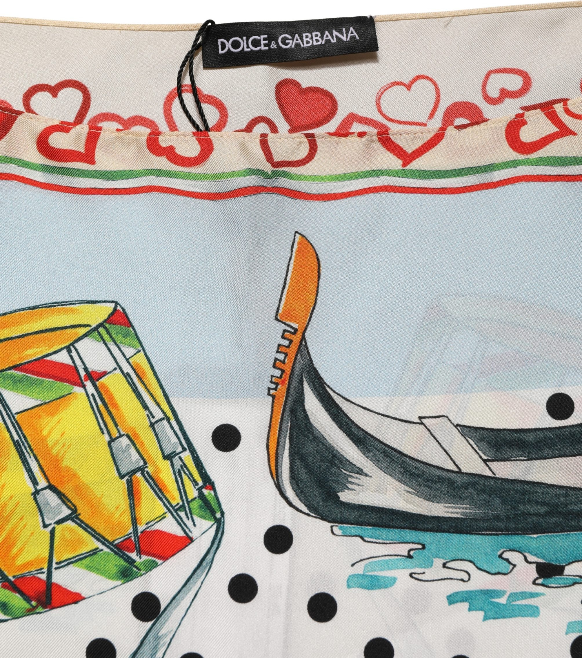 Kurzarm-Rundhals-Oberteil Dolce & Gabbana Multicolor Italy Scenes Graphic Seiden-Oberteil