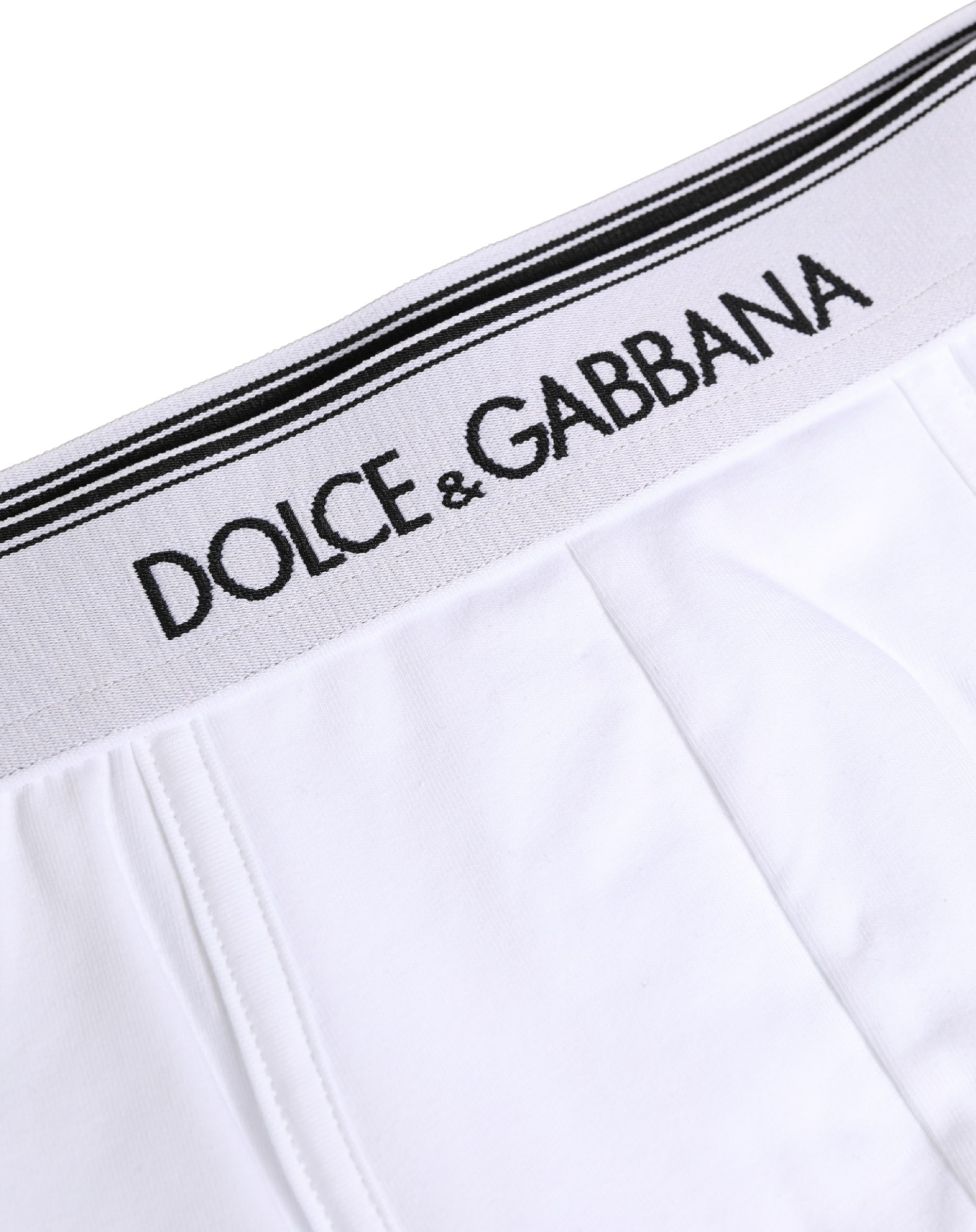Boxer Dolce & Gabbana White Logo Waistband Cotton Boxer Underwear