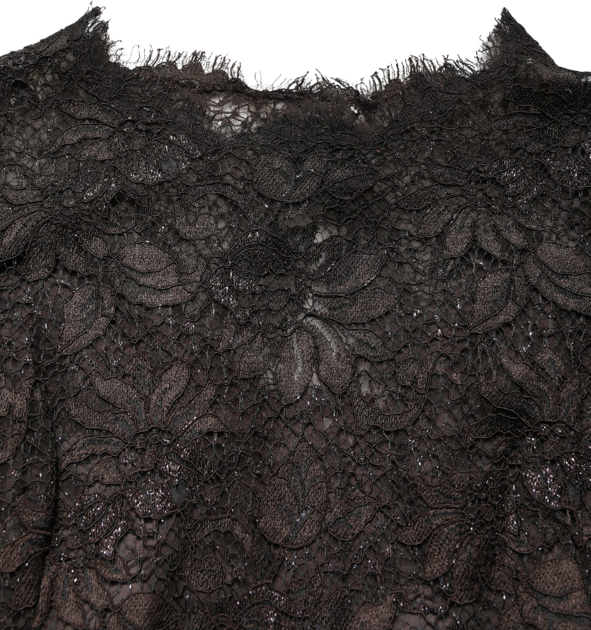 Dress Dolce & Gabbana Black Floral Lace Sheath Long Maxi Dress