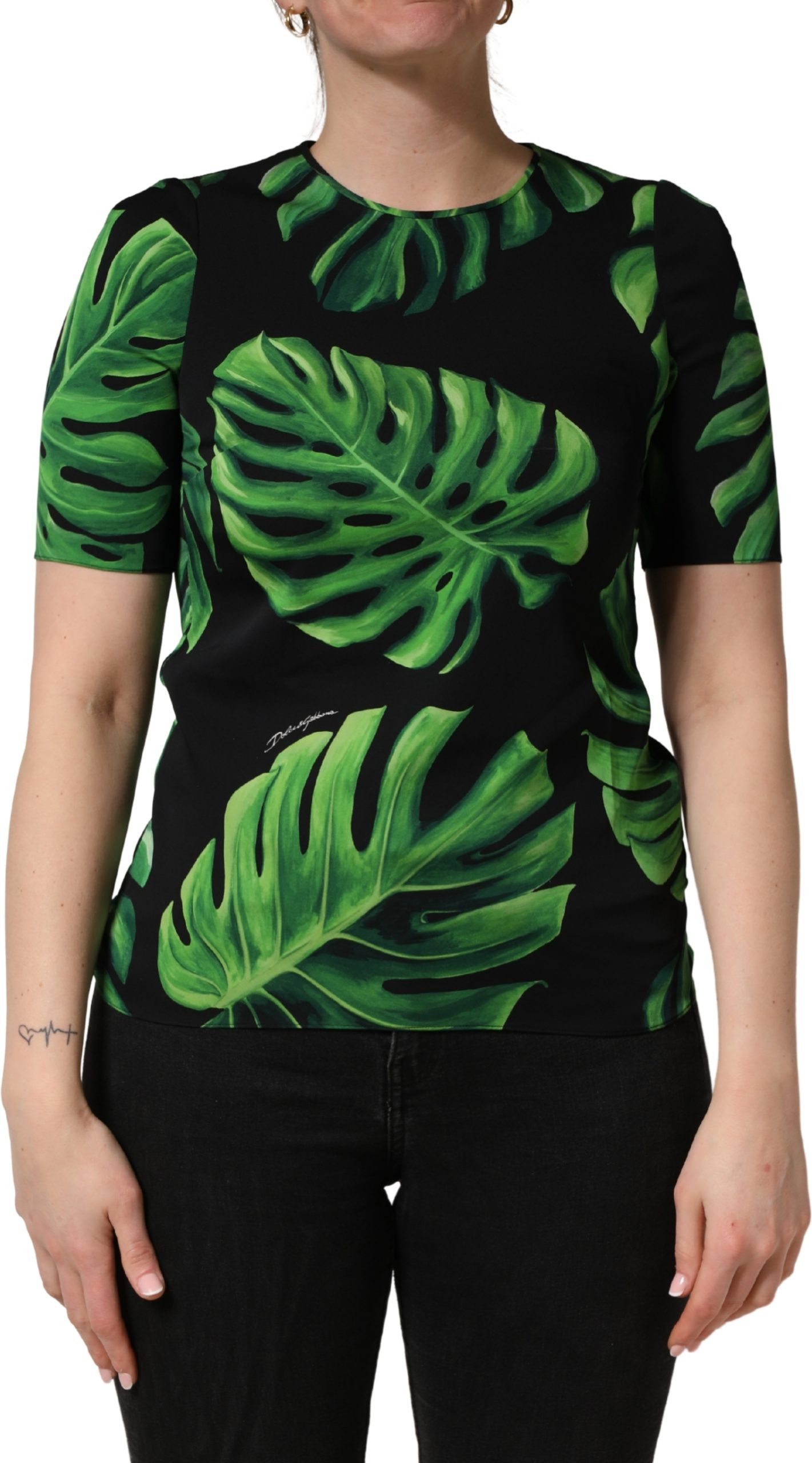 Blouse Dolce & Gabbana Philodendron Print Silk