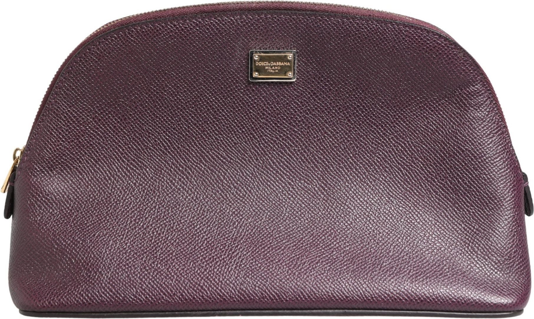 Purse Wallet Dolce & Gabbana Dark Purple Leather DG Logo Zip Around