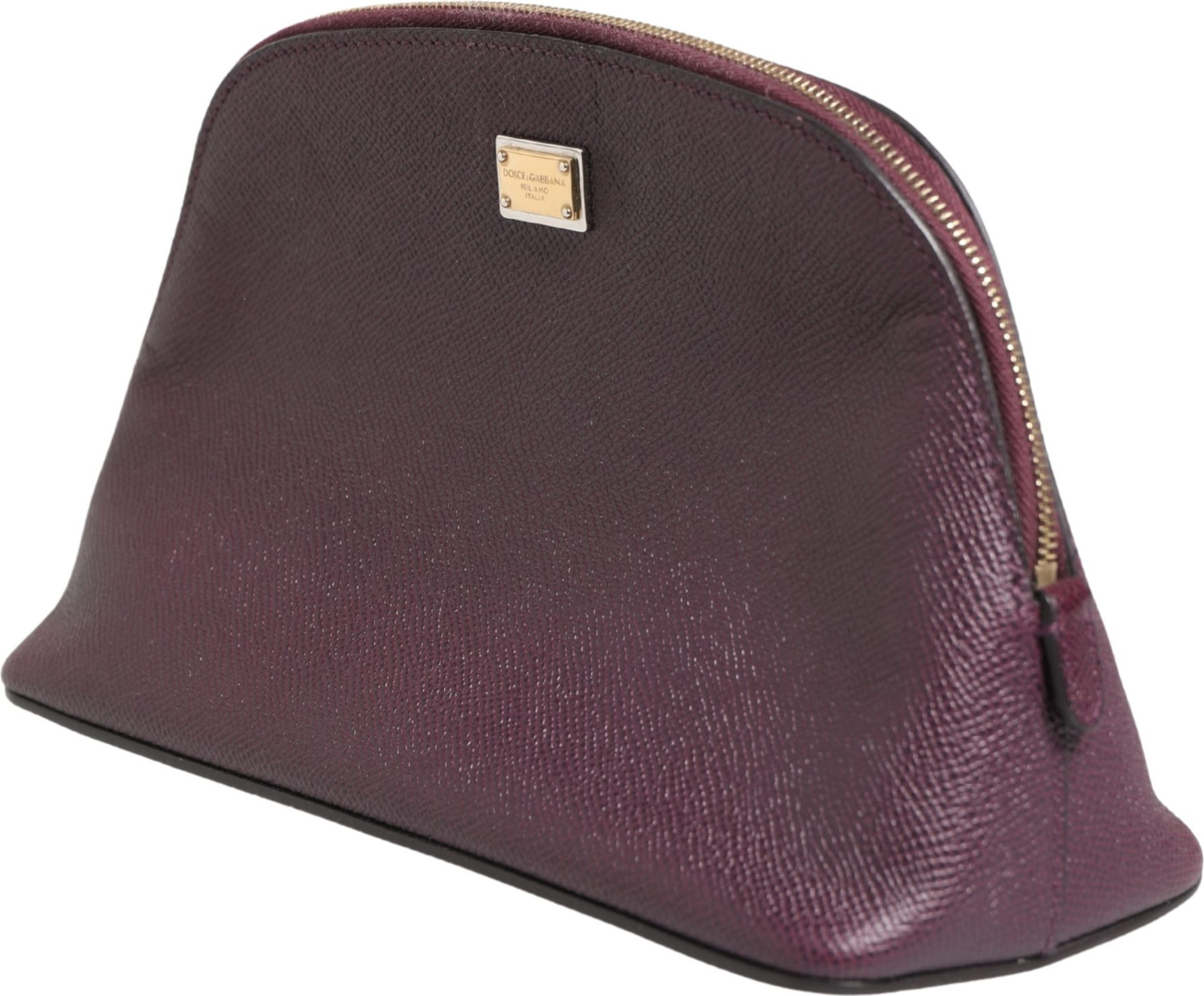 Purse Wallet Dolce & Gabbana Dark Purple Leather DG Logo Zip Around