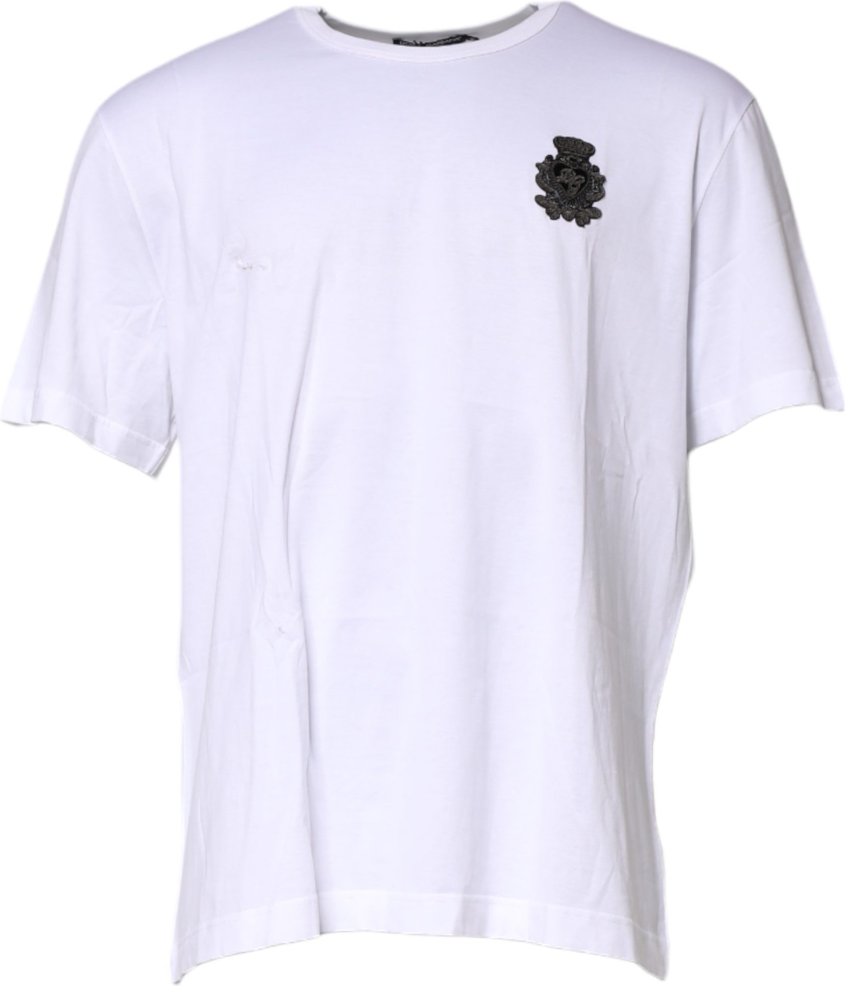 T-shirt Dolce & Gabbana White Cotton DG Logo Embroidery Men