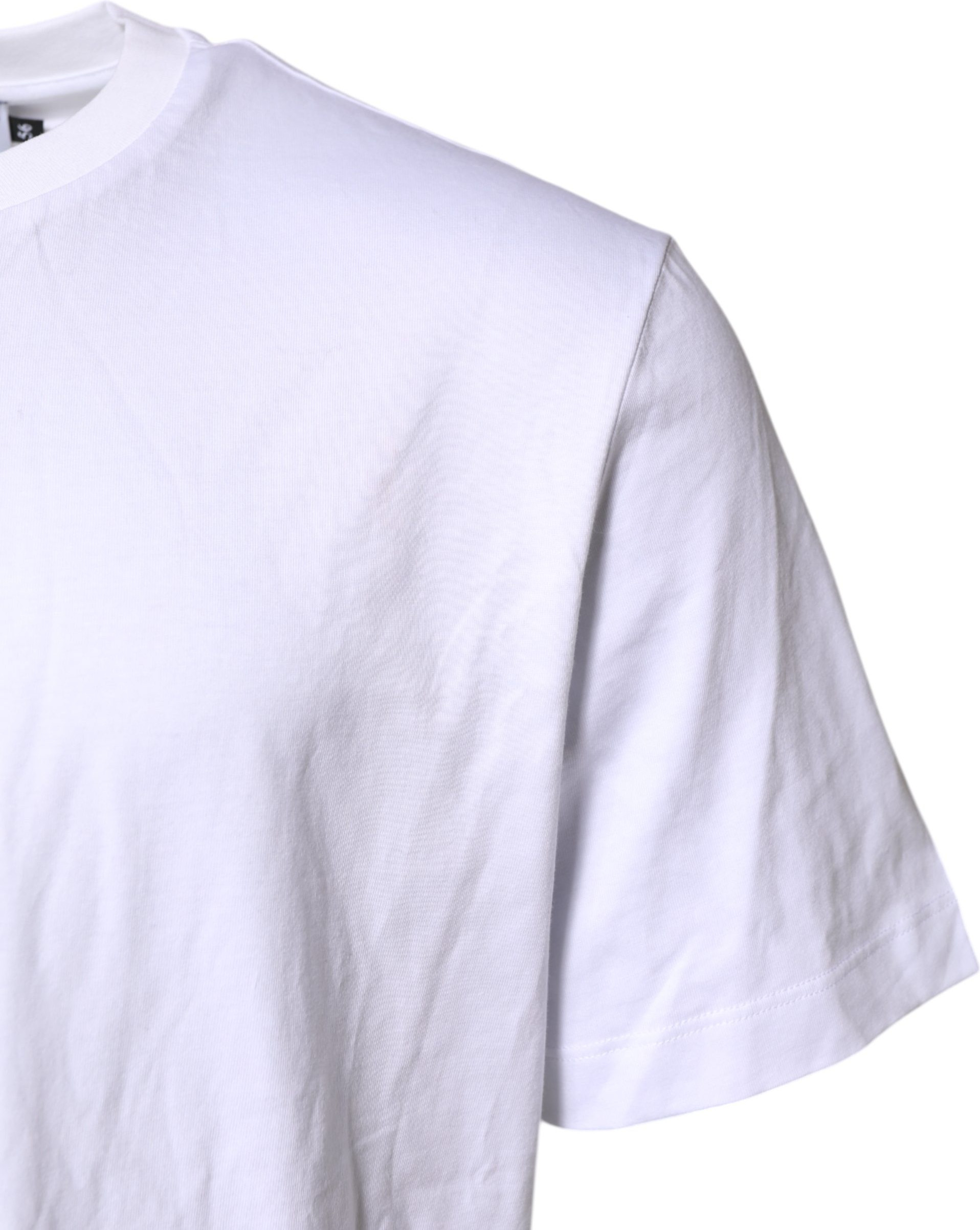 T-Shirt Dolce & Gabbana Weißes Baumwoll-DG-Logo-Stickerei Herren