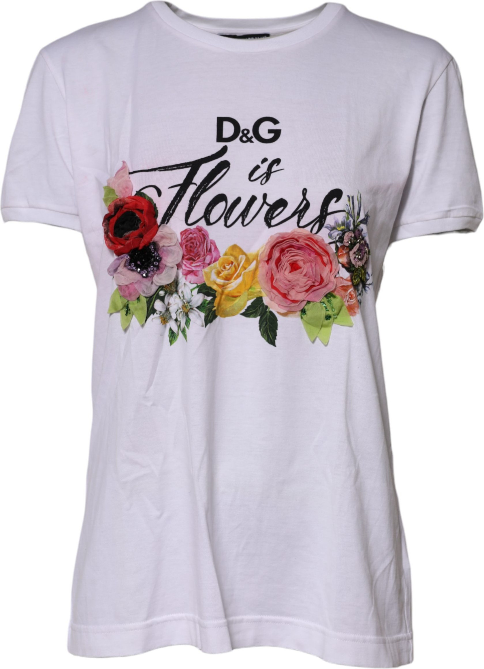 T-shirt Dolce & Gabbana D&G Is Flowers Embellished