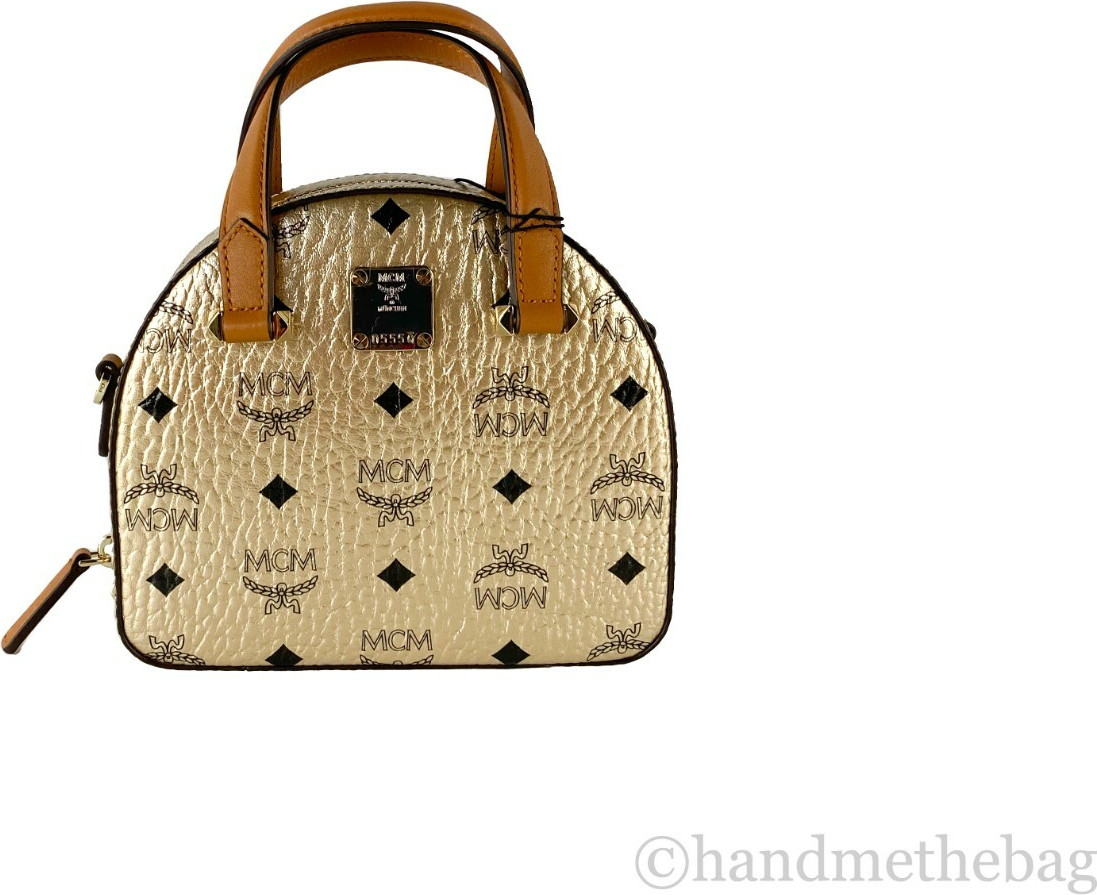 Umhängetasche MCM Half Moon Mini Round Top Tote