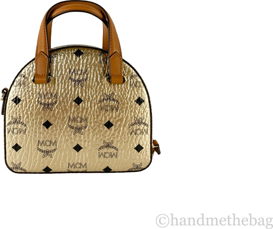 Umhängetasche MCM Half Moon Mini Round Top Tote