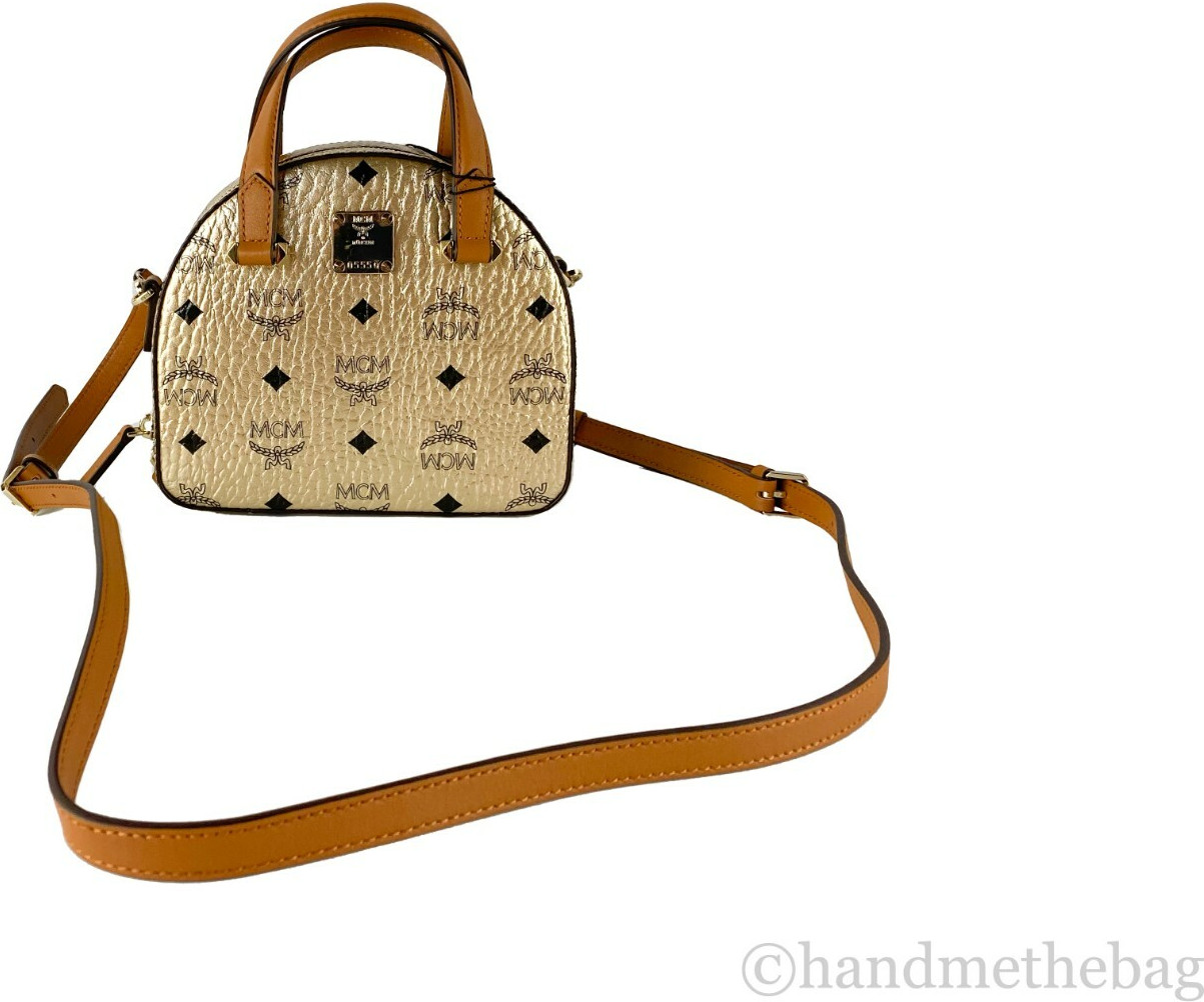 Umhängetasche MCM Half Moon Mini Round Top Tote