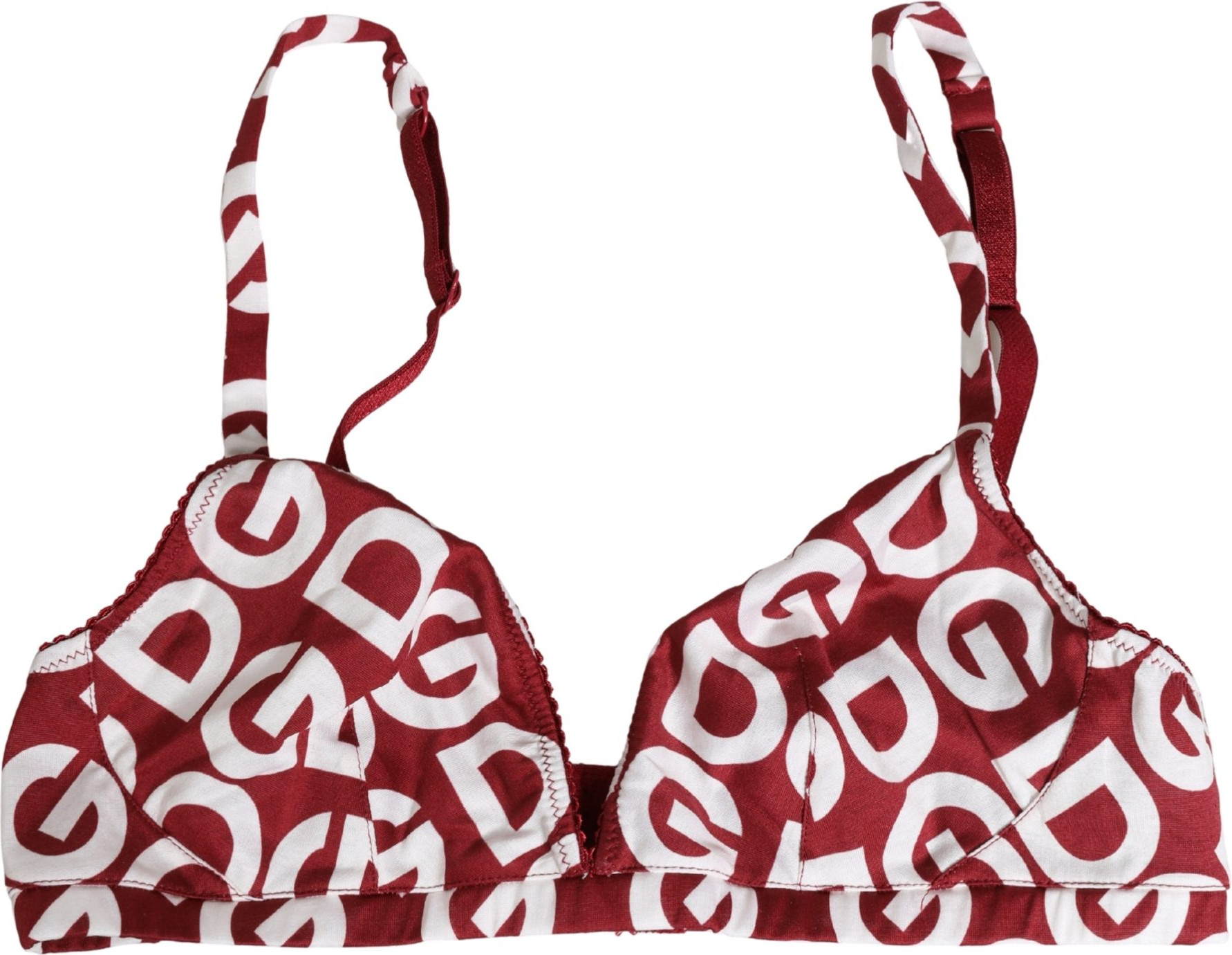 Red Logo Monogram Cotton Soft Cup Bra Underwear Dolce & Gabbana