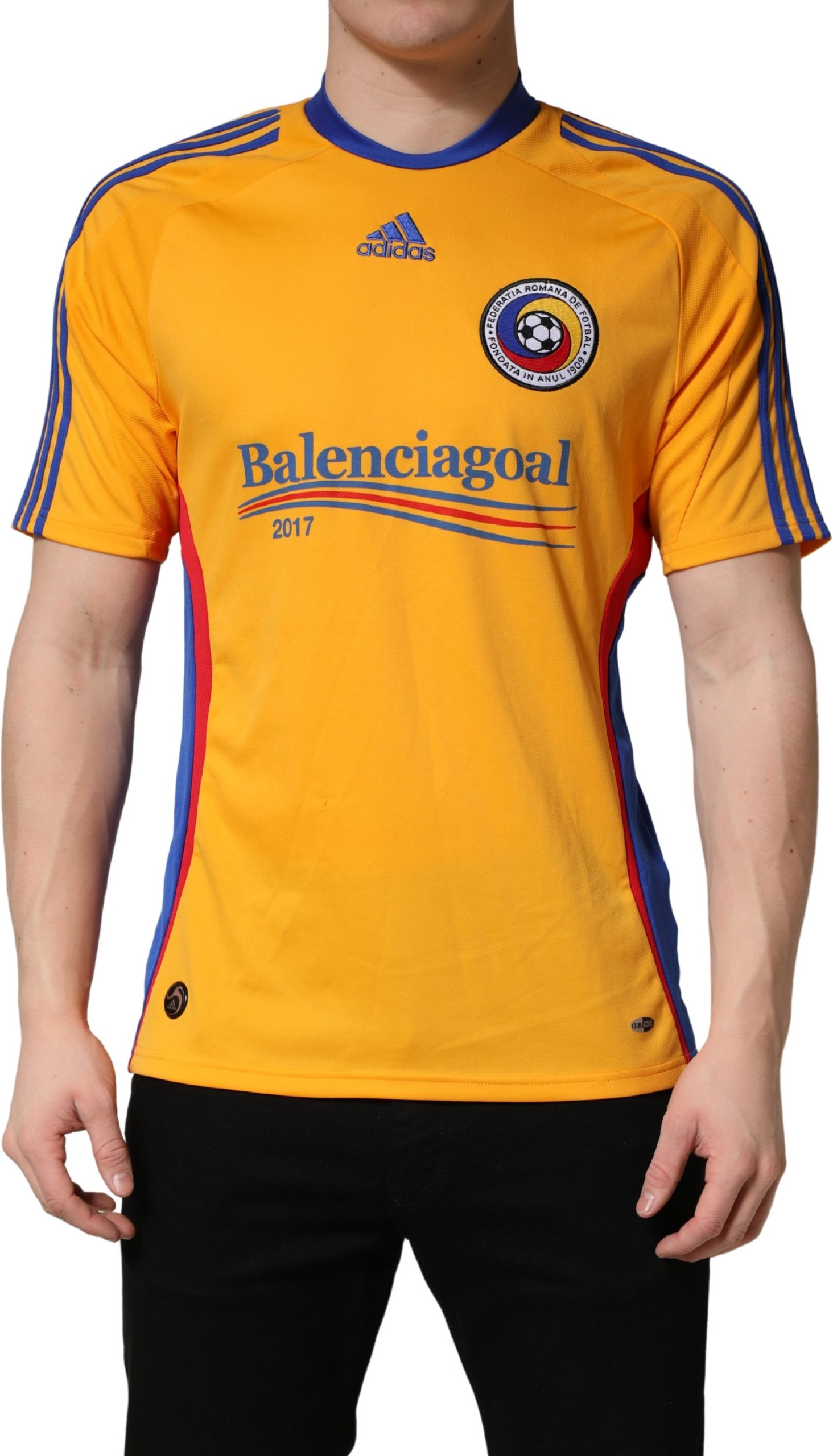 T-shirt Adidas Yellow Polyester Crewneck Jersey