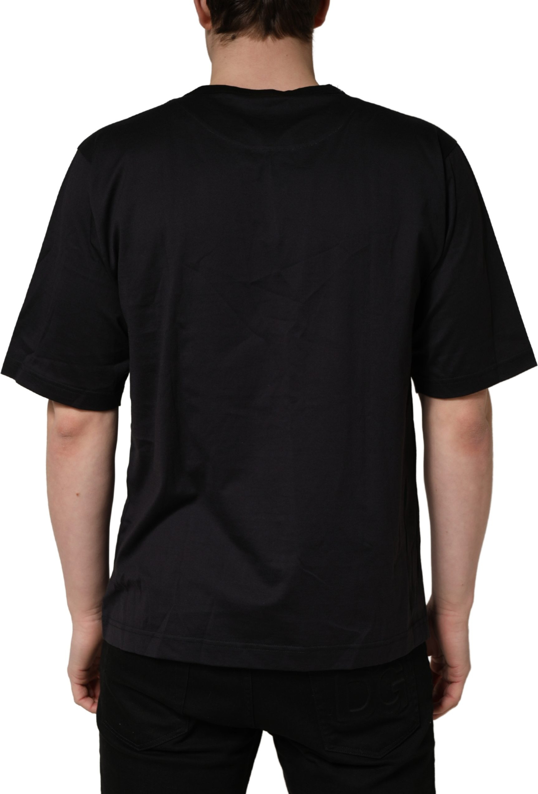 T-Shirt Dolce & Gabbana Black Angel Print Baumwolle Rundhalsausschnitt