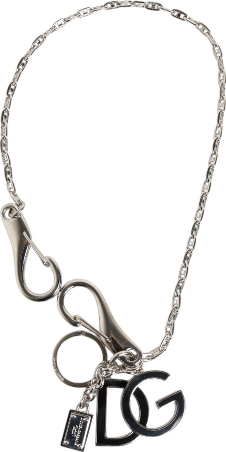 Keychain Dolce & Gabbana Silver Tone DG Logo Keychain