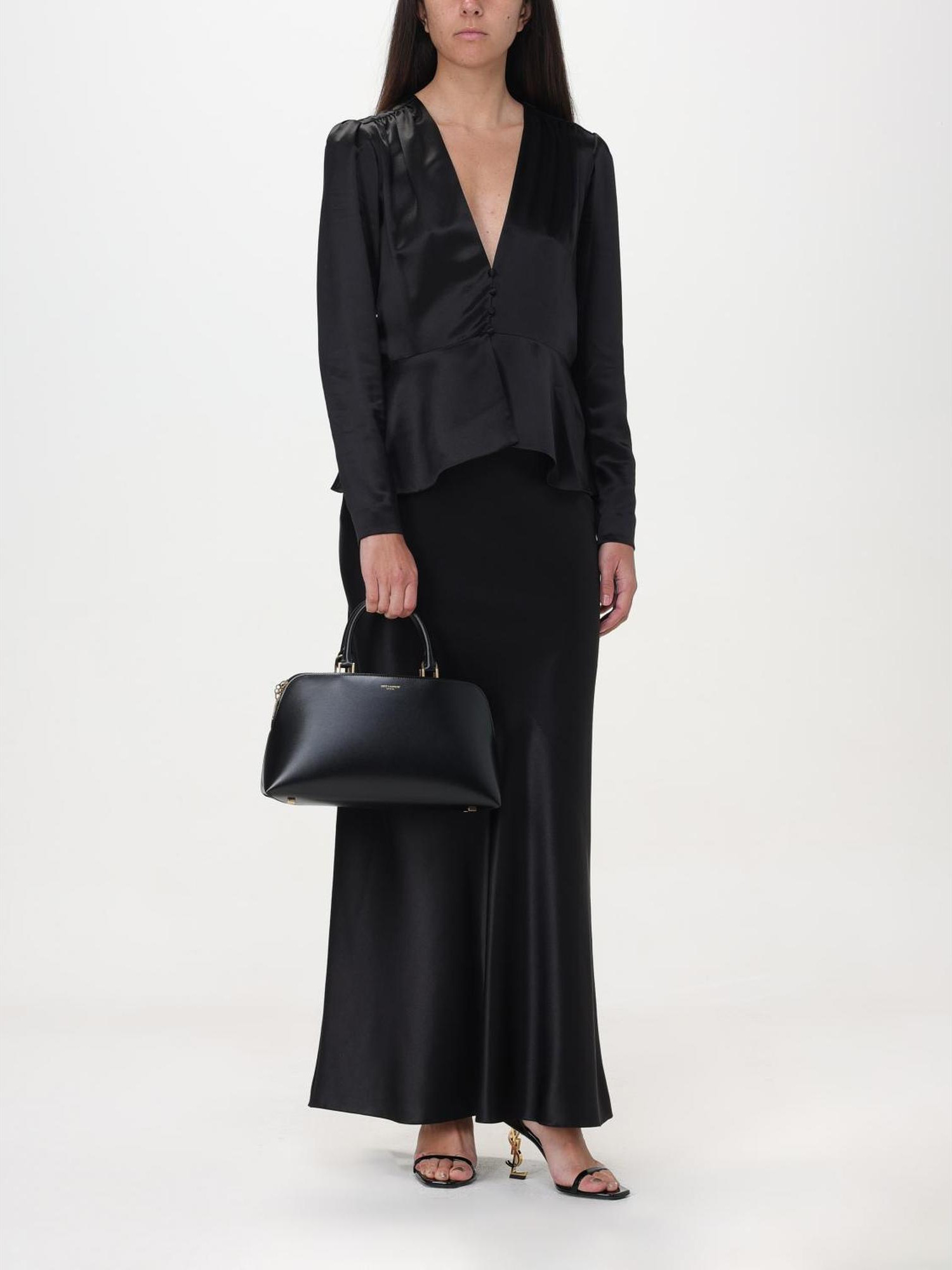 Черная кожаная сумка Saint Laurent