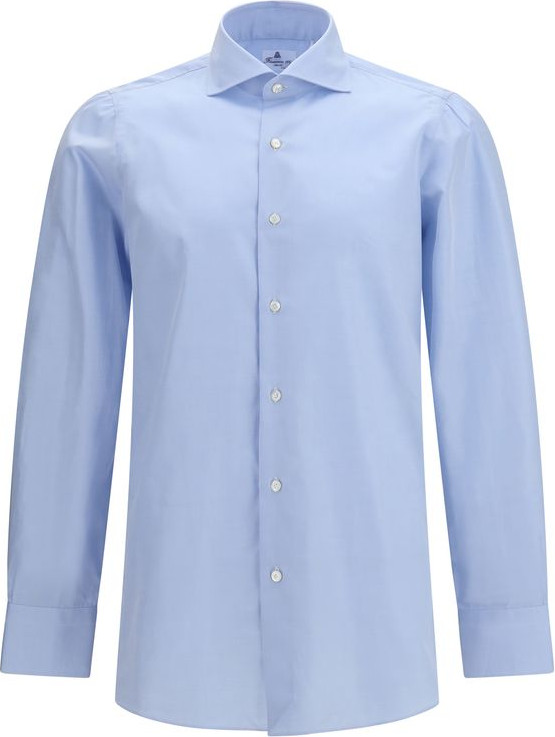Blue Cotton Dress Shirt Finamore