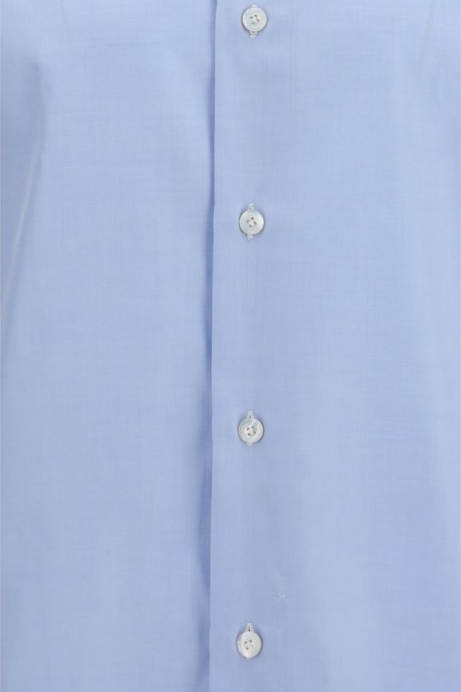 Blue Cotton Dress Shirt Finamore