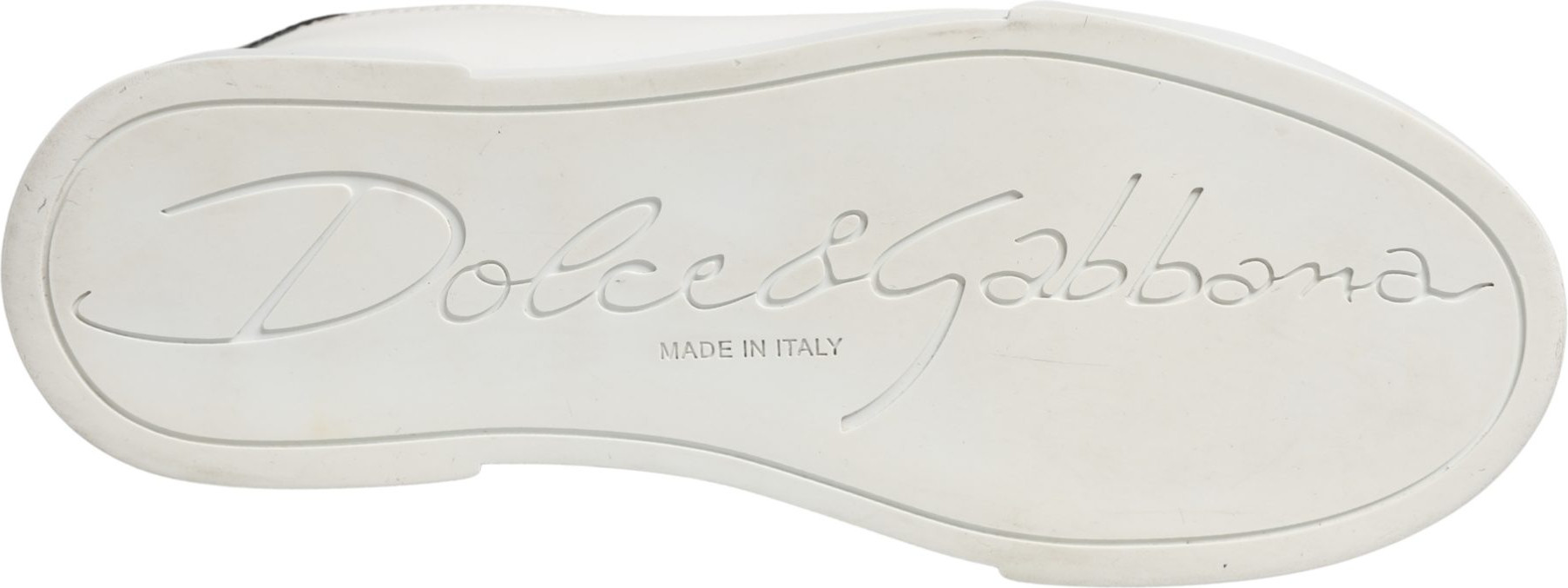 Sneakers Weiß Schwarz Portofino Leder Sneaker Schuhe Dolce & Gabbana