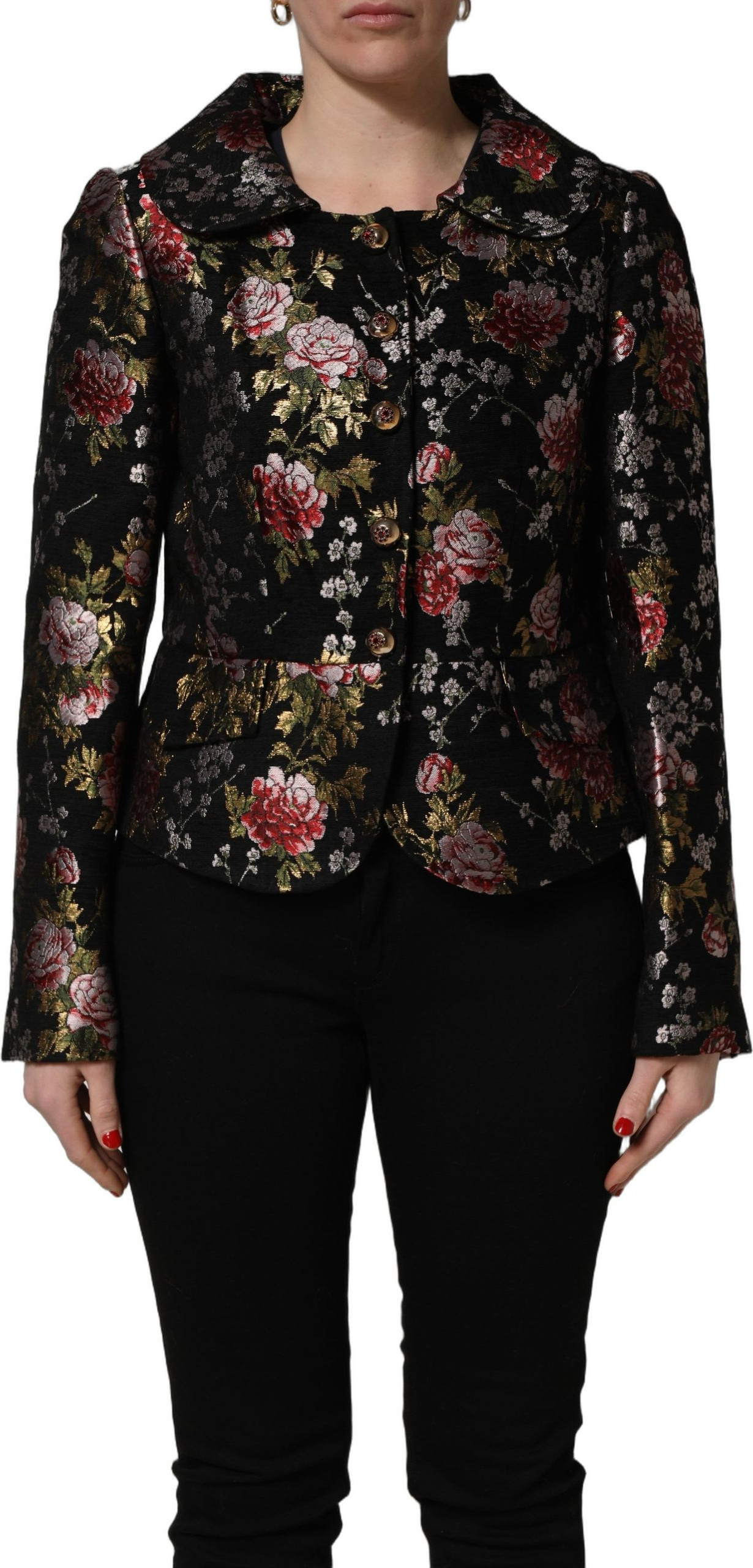 Blazer Jacket Dolce & Gabbana Multicolor Floral Brocade