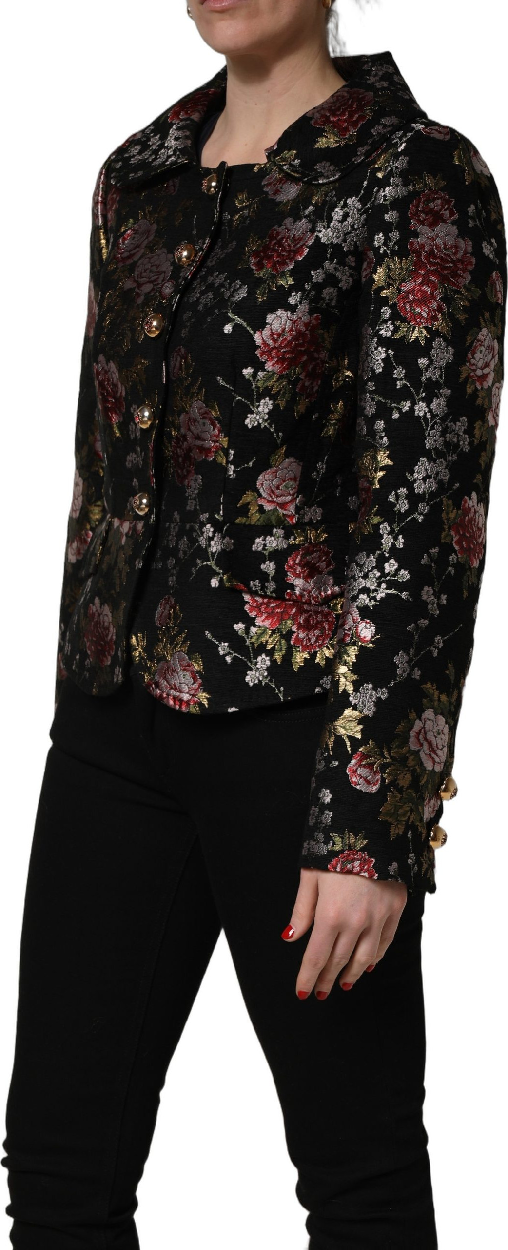 Blazer Jacket Dolce & Gabbana Multicolor Floral Brocade