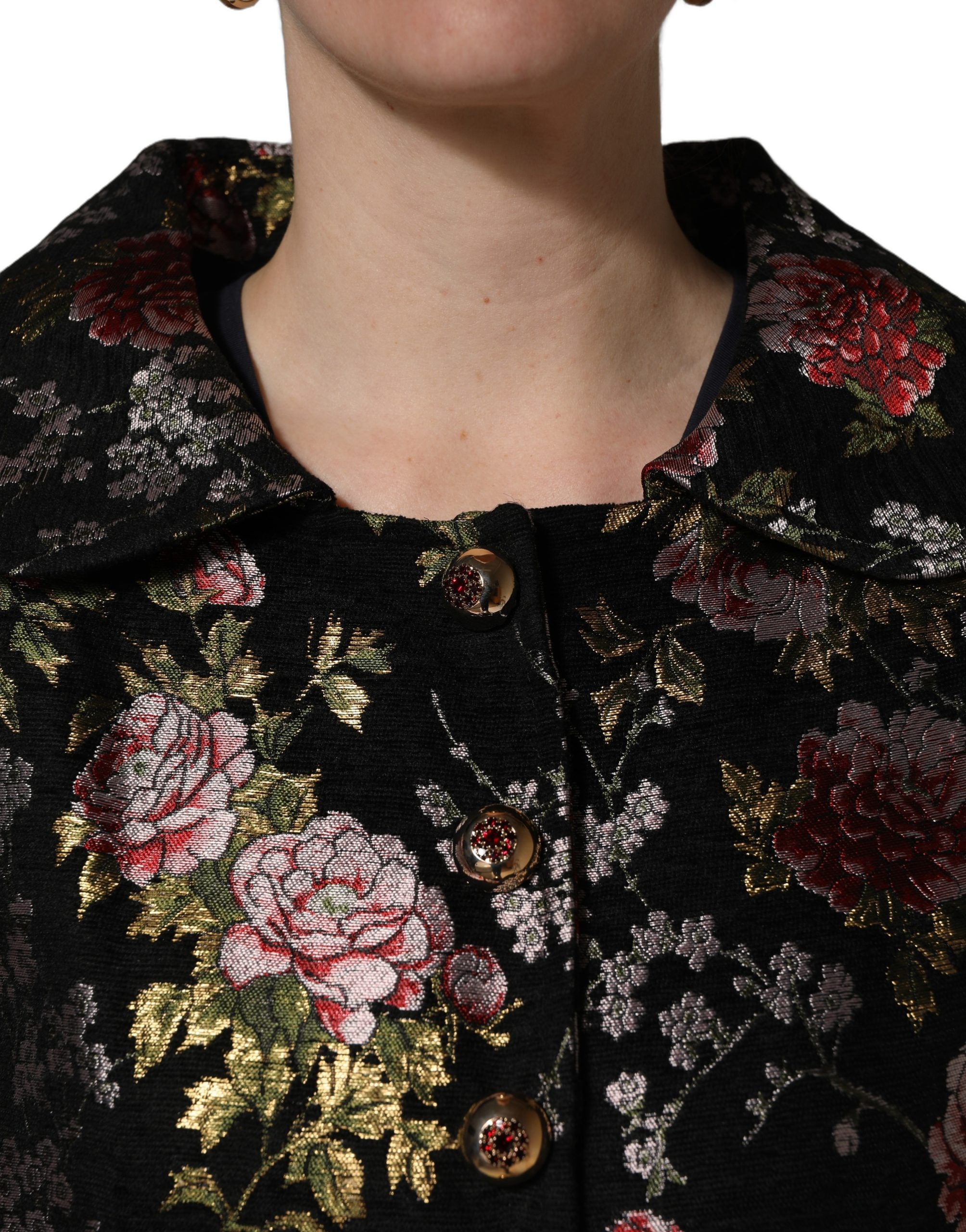 Blazer Jacket Dolce & Gabbana Multicolor Floral Brocade