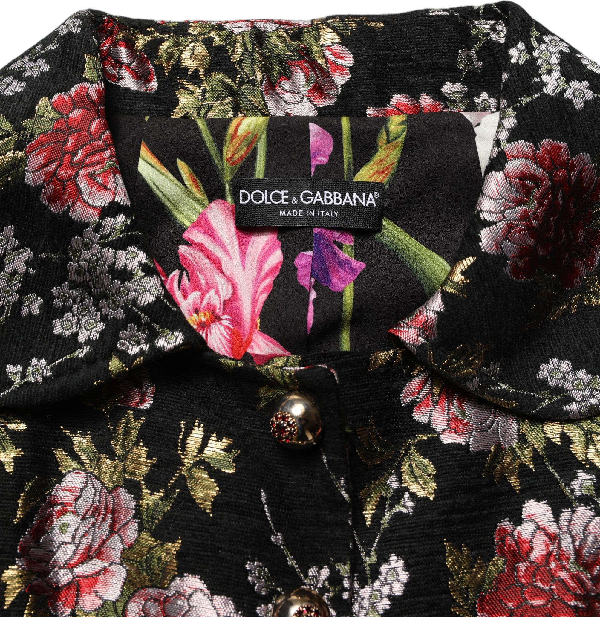 Blazer Jacket Dolce & Gabbana Multicolor Floral Brocade