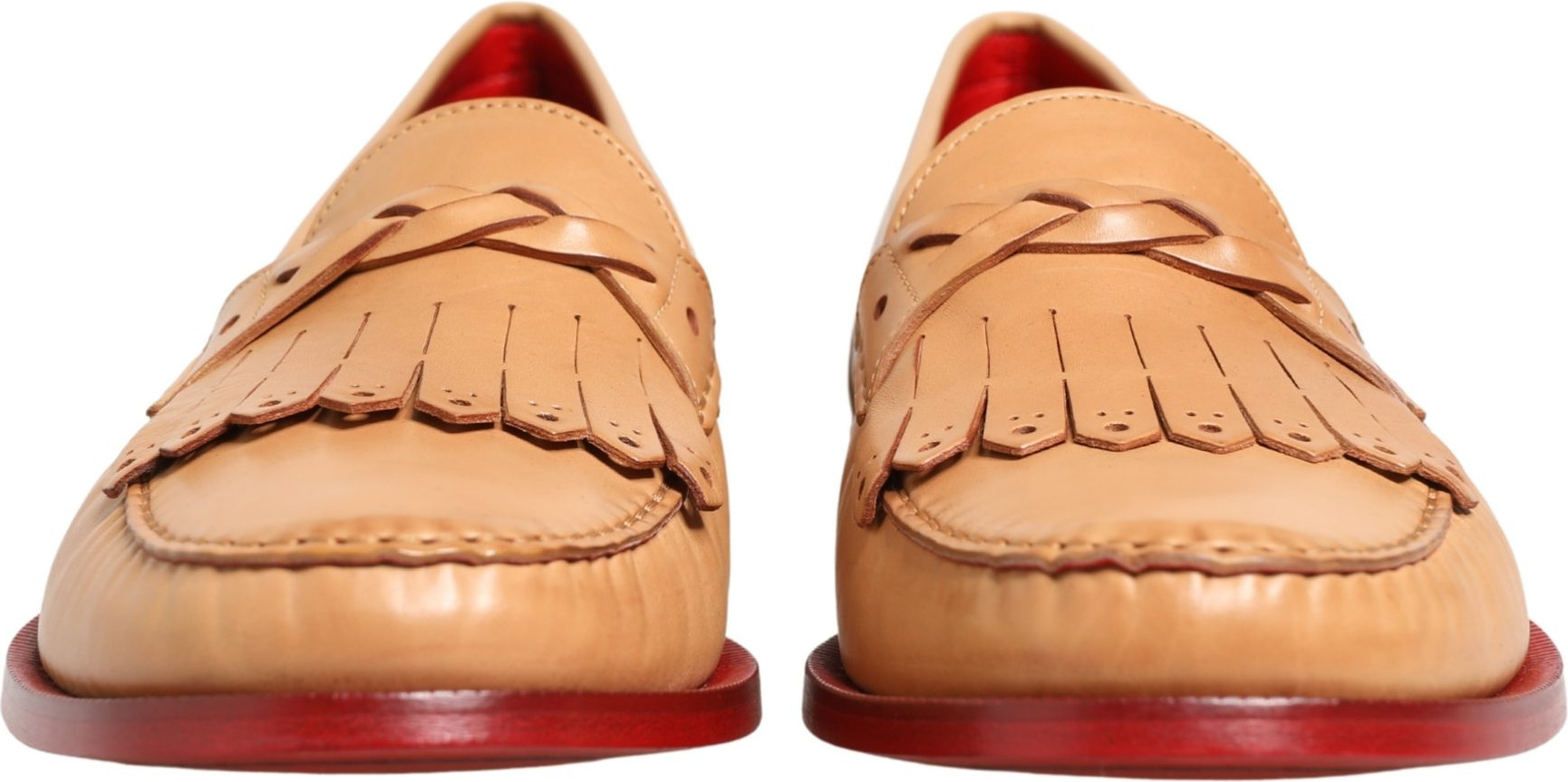 Shoes Beige Tassel Leather Men Slip On Loafers Dolce & Gabbana