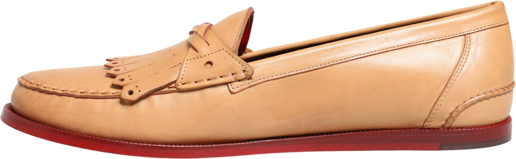 Shoes Beige Tassel Leather Men Slip On Loafers Dolce & Gabbana