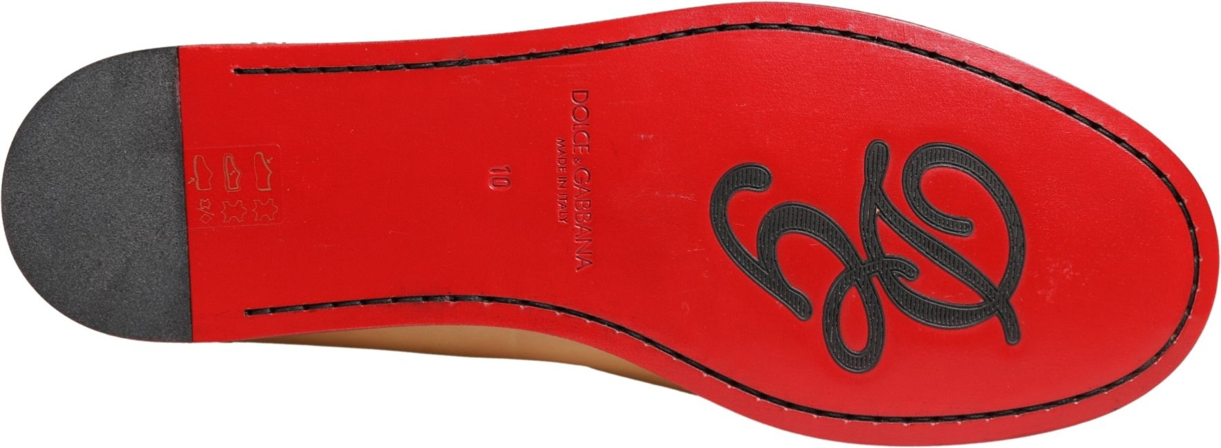 Shoes Beige Tassel Leather Men Slip On Loafers Dolce & Gabbana