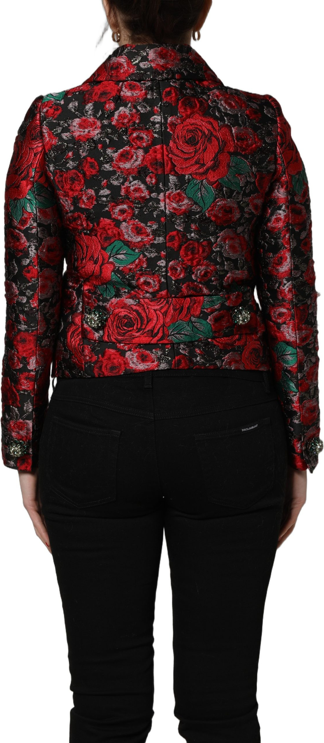 Sakko Dolce & Gabbana Mehrfarbiges Brokat-Blazer mit Blumenmuster und Knöpfen